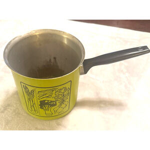 VTG Wear-Ever Pot Pan Aluminum Tall avocado green vegetable design MCM wearever